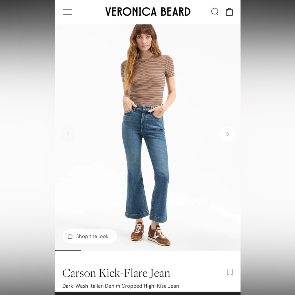 Veronica Beard Dark-Wash Kick-Flare Jeans
